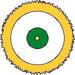 The period division target is a 60 cm. three color face.